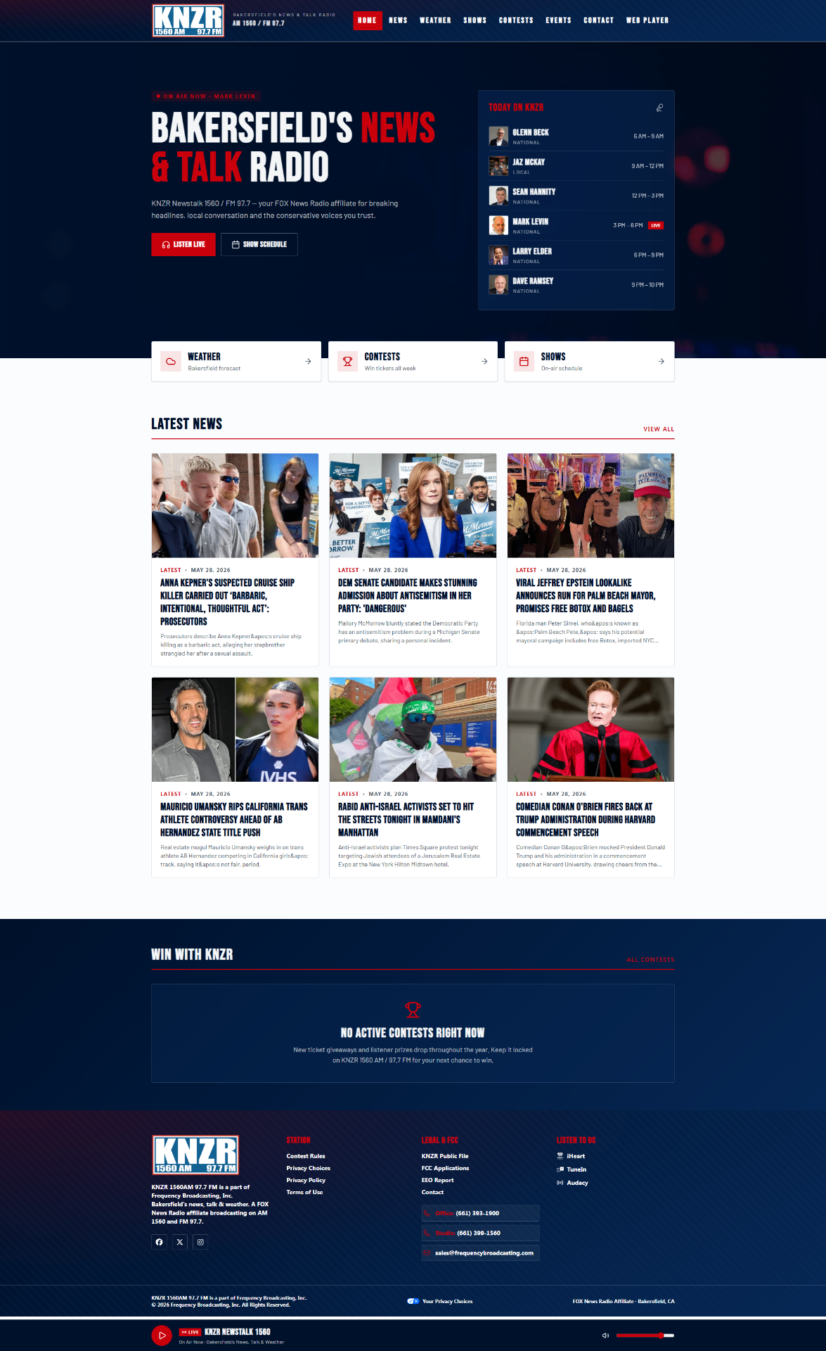 KNZR News & Talk Radio website built by Wolfpack Marketing